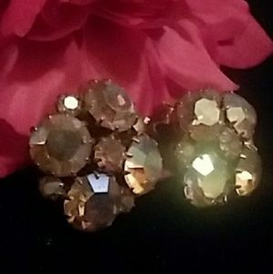 💞SALE VINTAGE KARU ARKE INC. RHINESTONE EARRINGS
